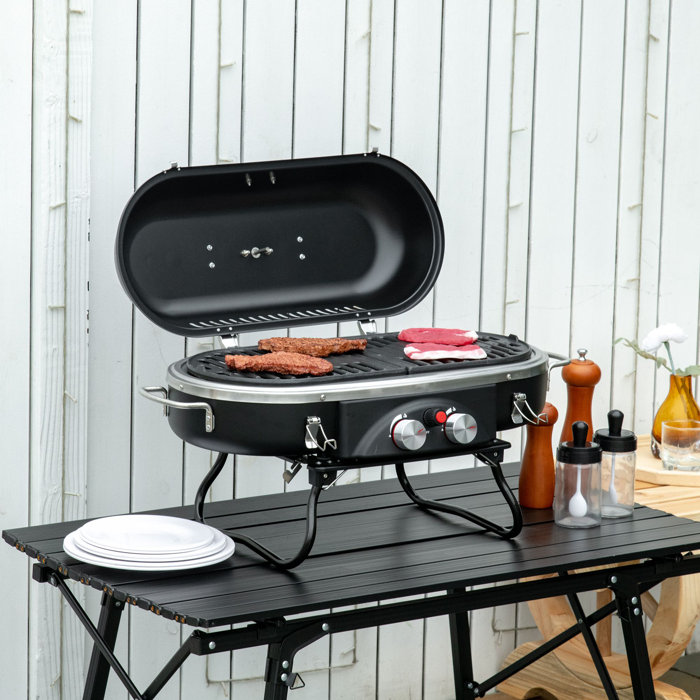 Outsunny 2 Burner Portable Natural Gas Grill Wayfair.co.uk
